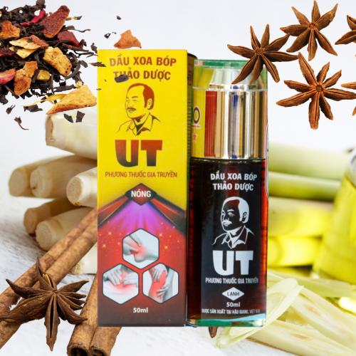 Dầu Xoa Bóp Thảo Dược UT – Loại Nóng – Chai 50ml