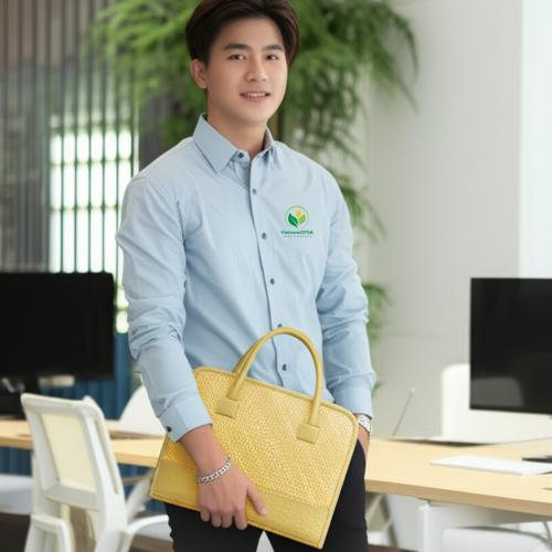 Cặp Laptop Cỏ Bàng – Chuẩn Gu Công Sở, Chất Sống Xanh